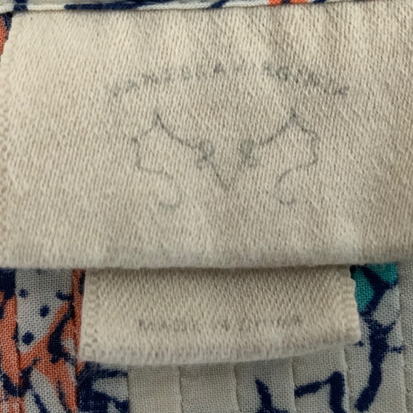 Anthropologie Vanessa Virginia Mahdia Block Print Peasant Pull On Blouse SZ XS - Picture 7 of 13